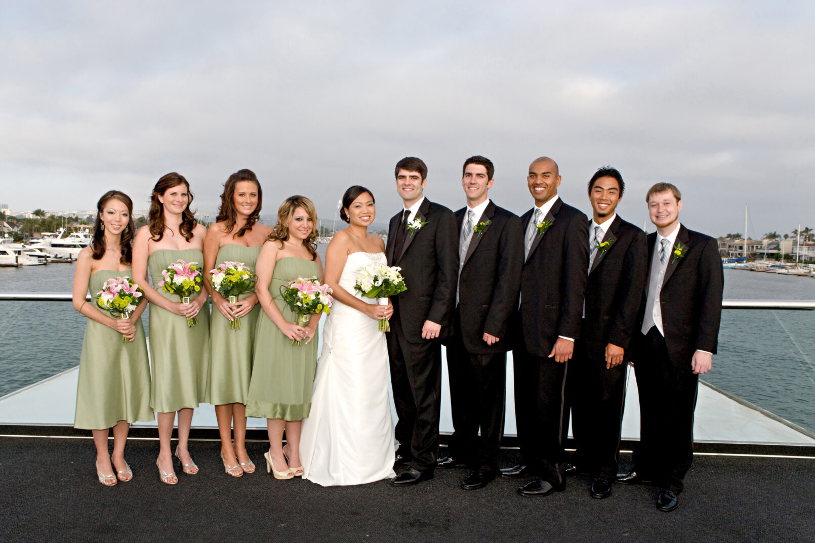 Wedding bridal party on the Hornblower Cruises