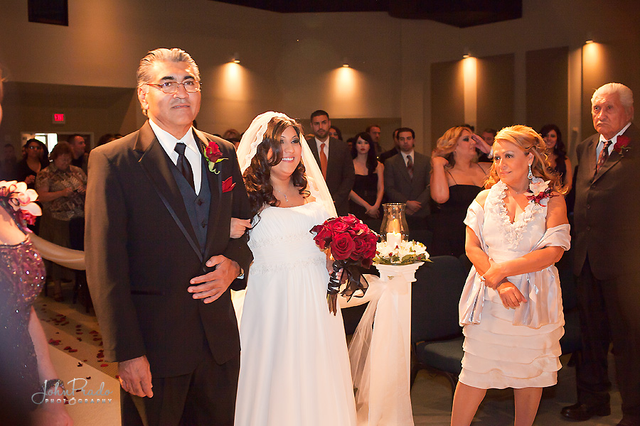 Bride and father of the bride processional photo