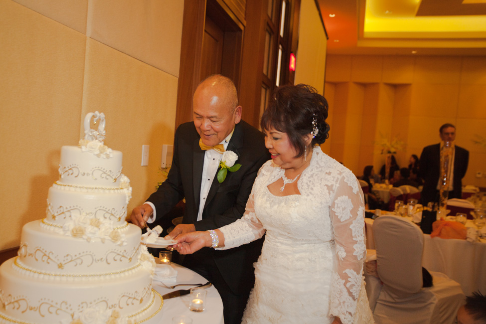 Cake cutting wedding couple 