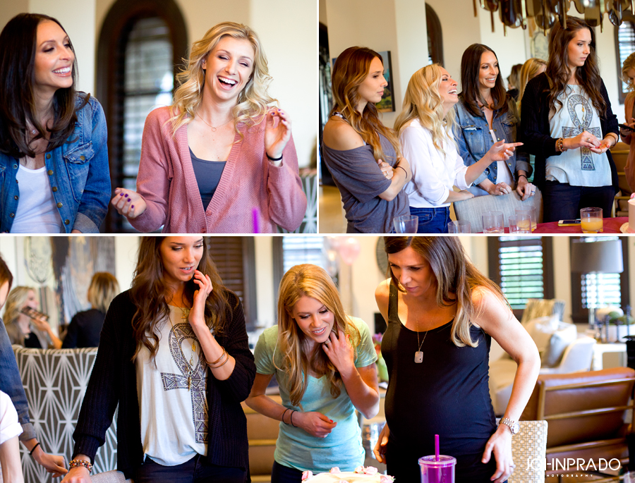 Girls enjoying a casual times, socializing at baby shower special event