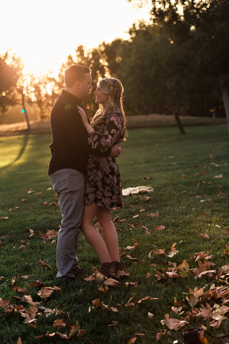 Sunset in Orange County engaged couple photograph