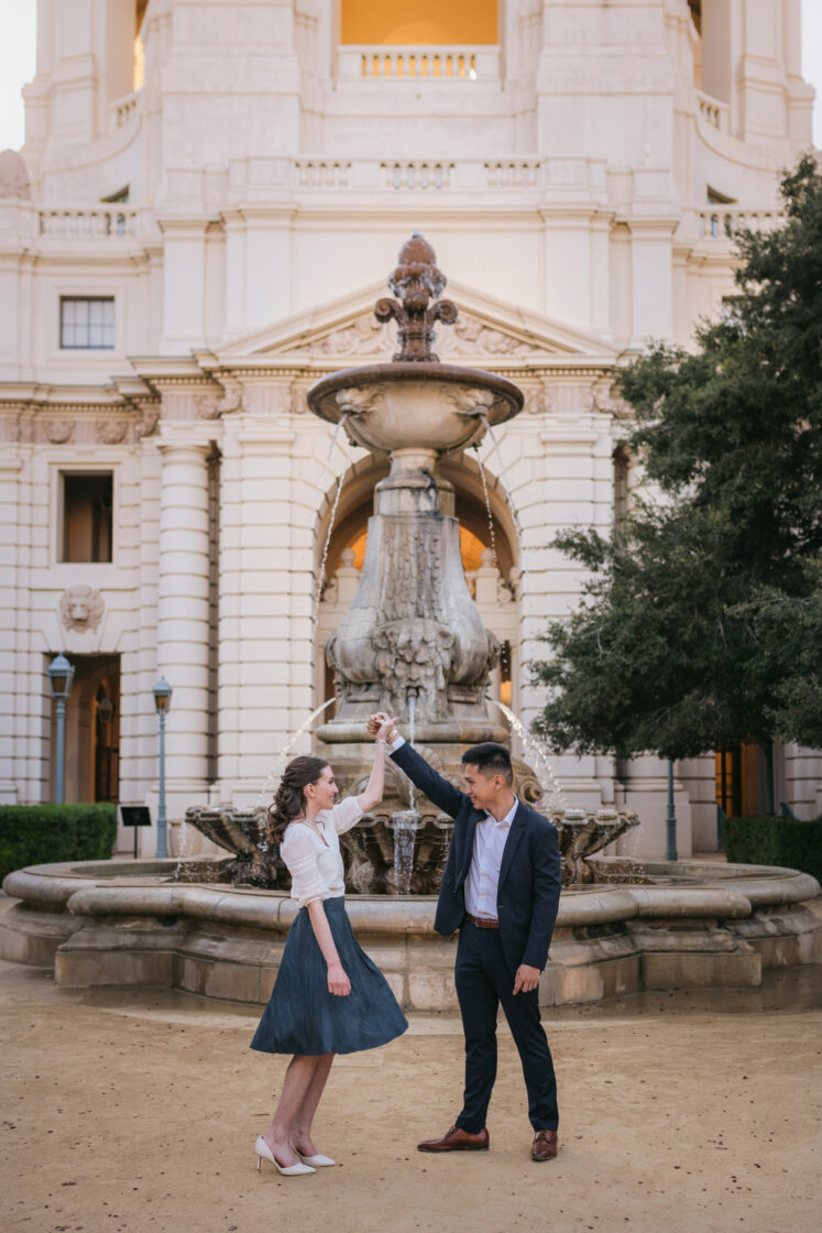 let's dance at the Pasadena city hall for our engagement session
