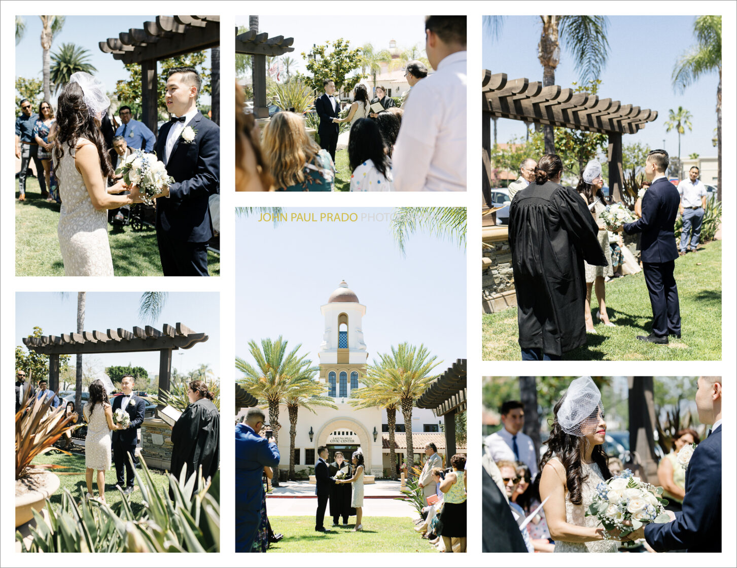Wedding ceremony outdoors at Laguna Hills Civic Center