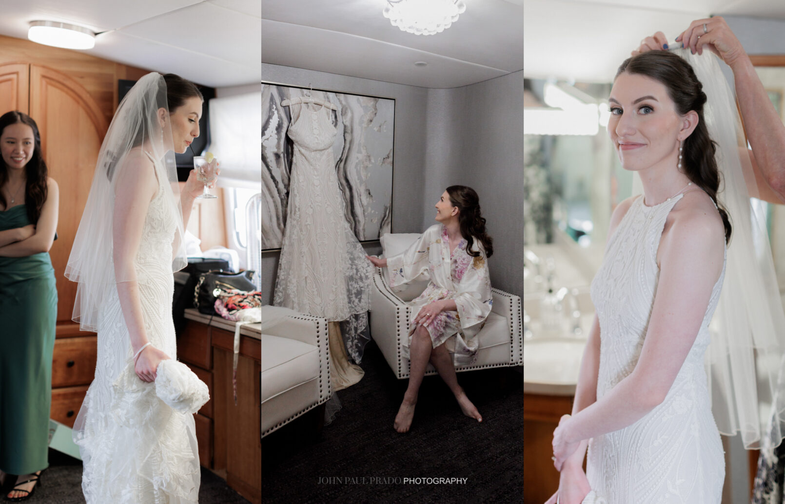 Elegant bride getting ready for her wedding day