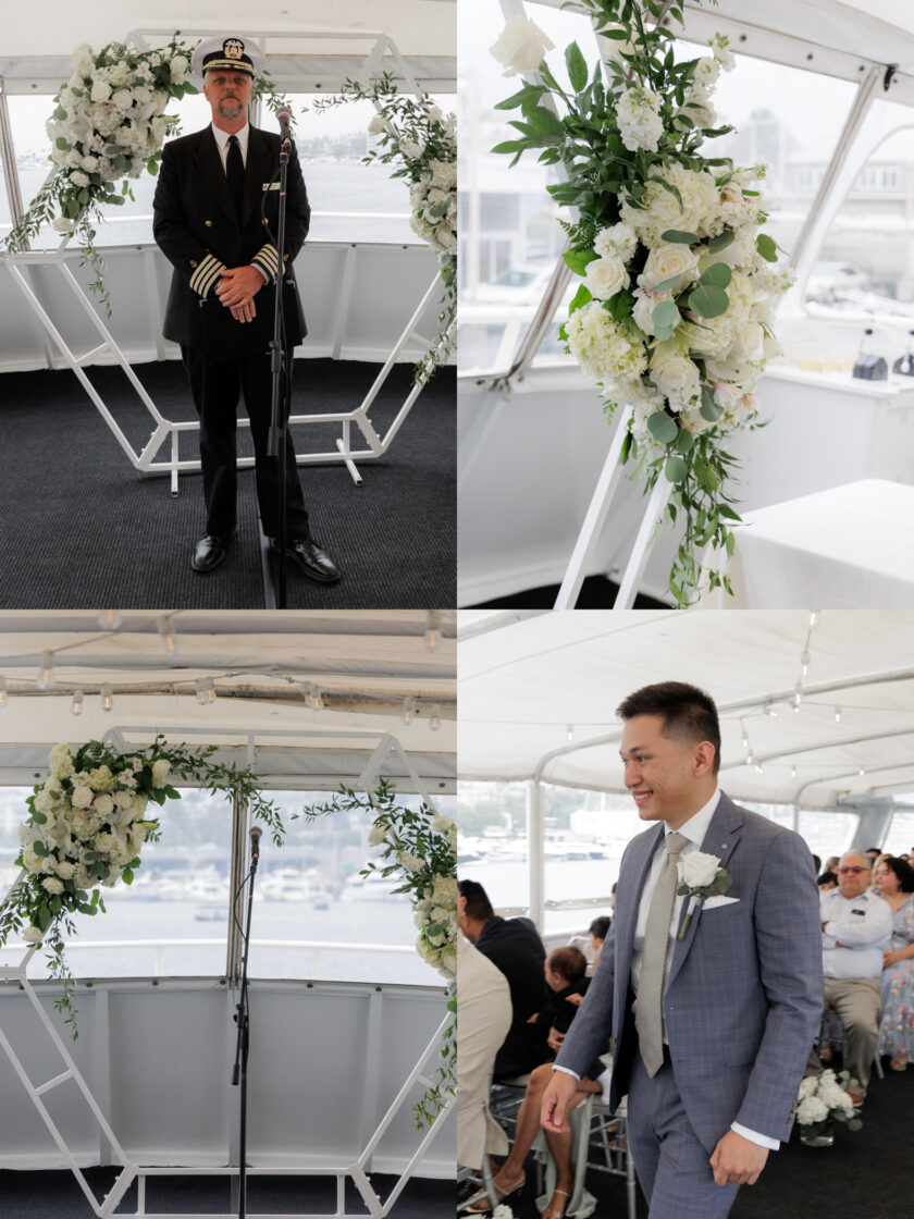 Groom entrance into wedding ceremony