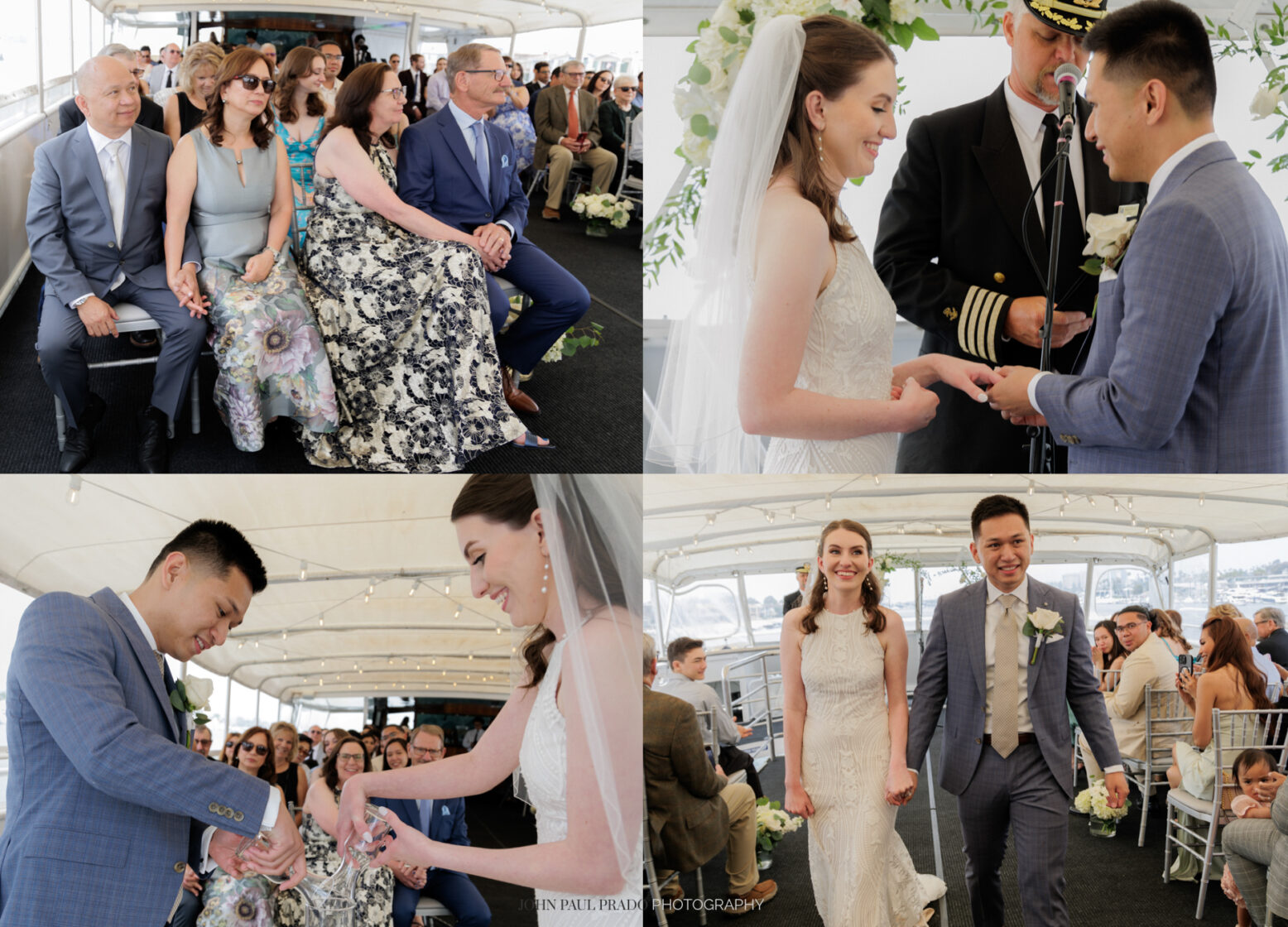 Couple’s Newport Beach wedding on luxury yacht